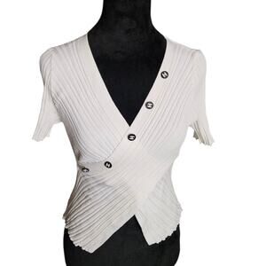 Women V-neck Cropped Blouse Size Small